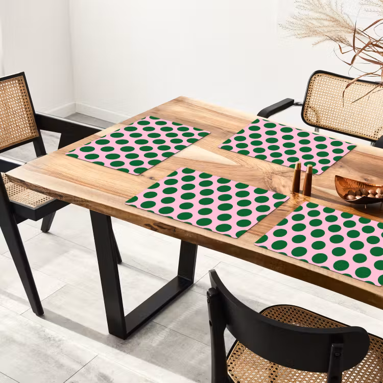 Polkadots - Patroon - Groen Placemat vinyl groot 368 -zzsfeer4_Kitchenyeah-website