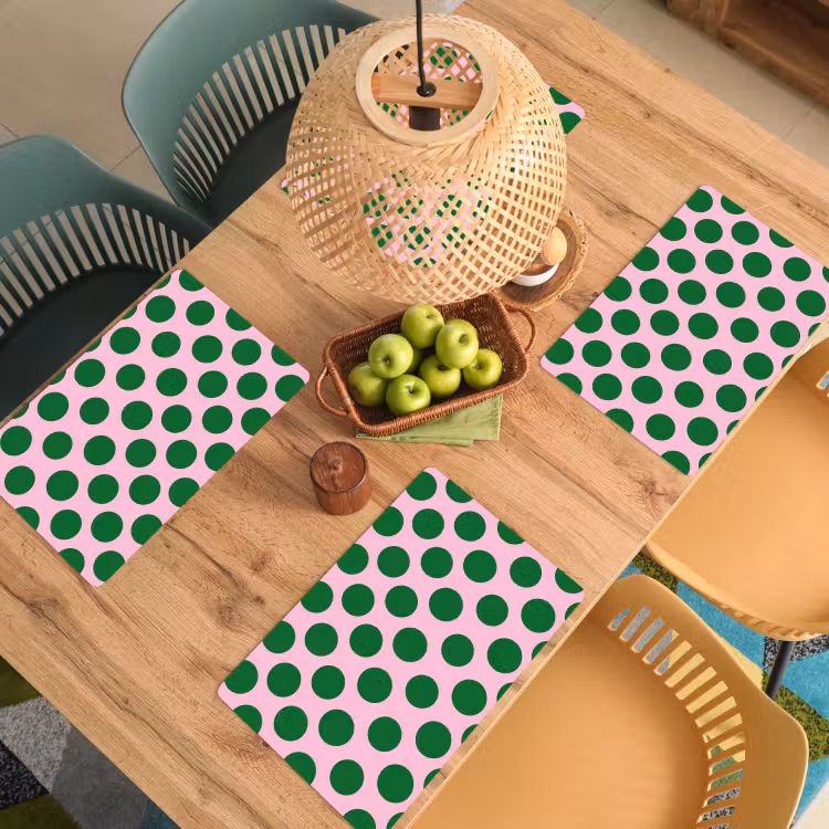 Polkadots - Patroon - Groen Placemat vinyl groot 368 -zzsfeer5_Kitchenyeah-website