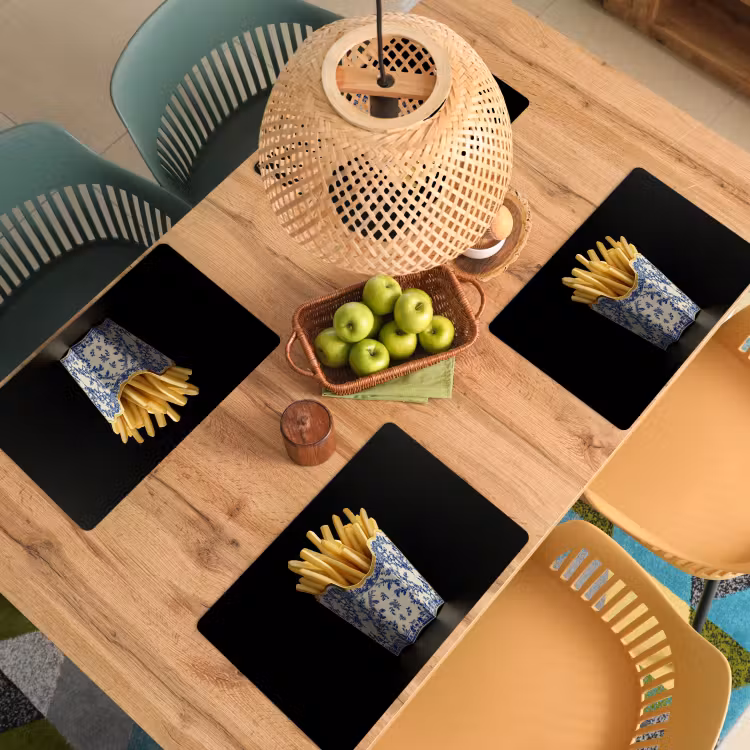 Friet - Porselein - Delfts blauw - Eten Placemat vinyl groot -zzsfeer5_Kitchenyeah-website