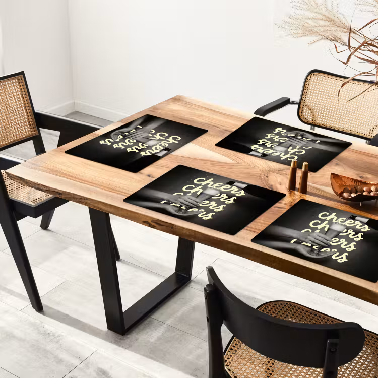 Cheers - Wijn - Zwart - Wit Placemat vinyl groot -zzsfeer4_Kitchenyeah-website
