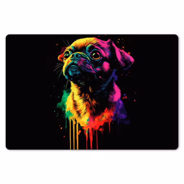 Puck - Hond - Verf - Kleuren Placemat vinyl groot -zzsfeer1_Kitchenyeah-website