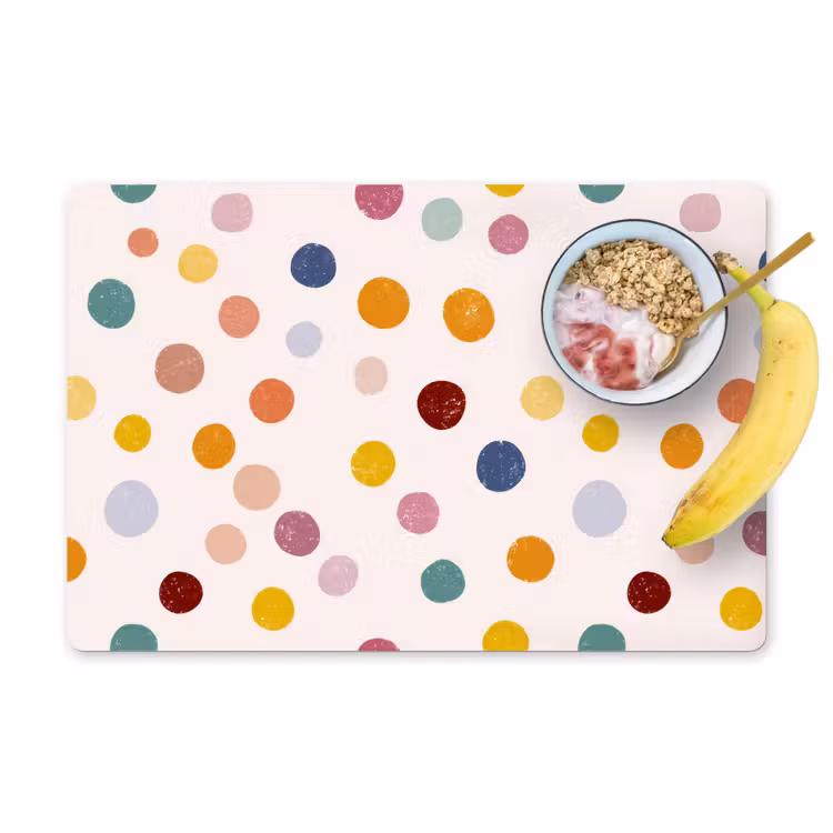 Stippen - Subtiel - Kleurrijk Placemat vinyl groot 368 -zzzproduct_Kitchenyeah-website