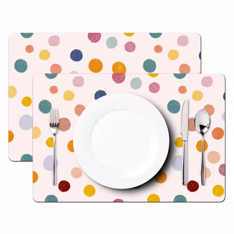 Stippen - Subtiel - Kleurrijk Placemat vinyl groot 368 -zzsfeer2_Kitchenyeah-website