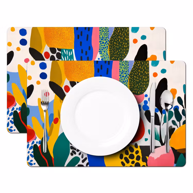 Stippen - Vormen - Modern - Kleuren Placemat vinyl groot -zzsfeer2_Kitchenyeah-website