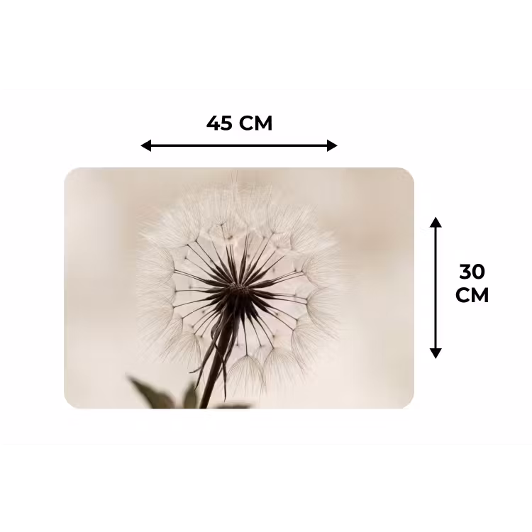 Paardenbloem - Minimalistisch - Wit Placemat vinyl groot -specs