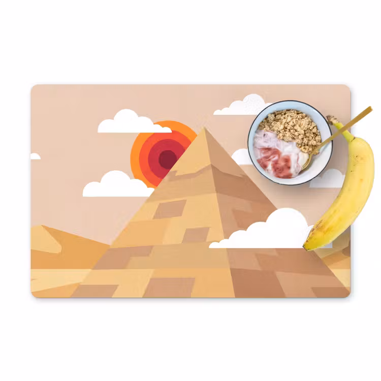 Piramide - Zon - Woestijn - Modern - Oranje Placemat vinyl groot -zzzproduct_Kitchenyeah-website