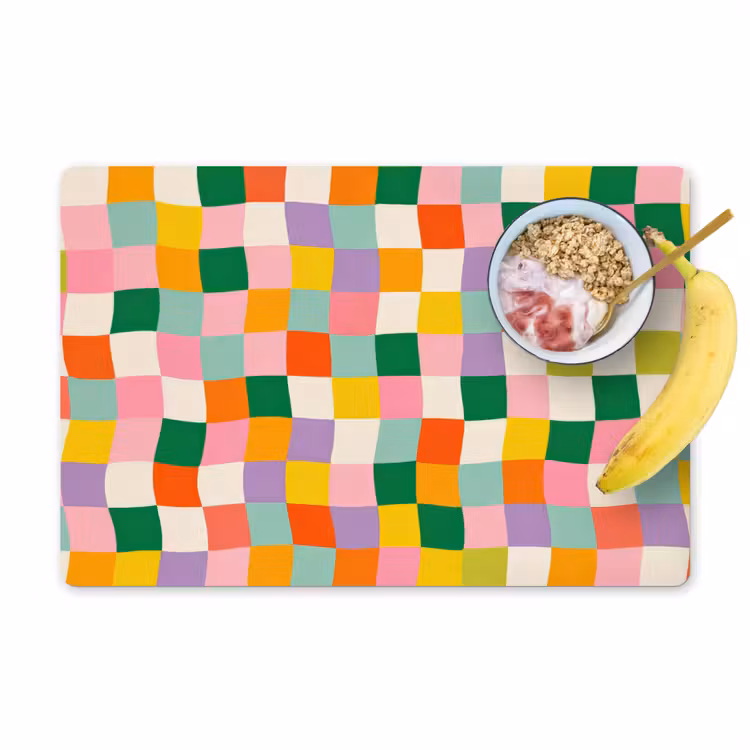 Vierkanten - Kleurrijk - Golvend Placemat vinyl groot -zzzproduct_Kitchenyeah-website