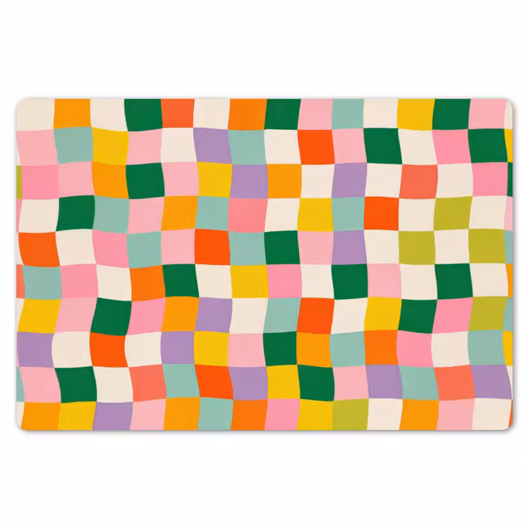 Vierkanten - Kleurrijk - Golvend Placemat vinyl groot -zzsfeer1_Kitchenyeah-website