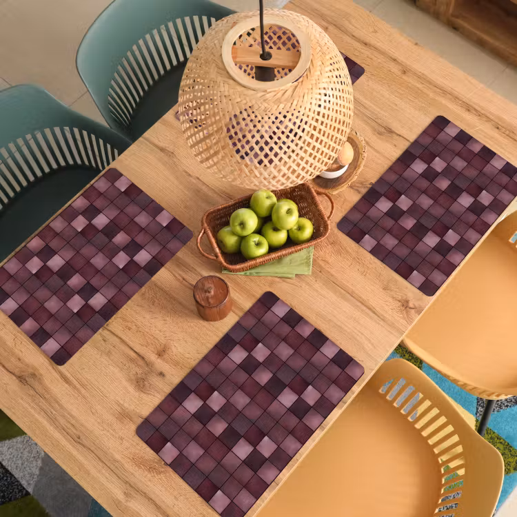 Vierkant - Tegel - Patroon - Paars Placemat vinyl groot 368 -zzsfeer5_Kitchenyeah-website