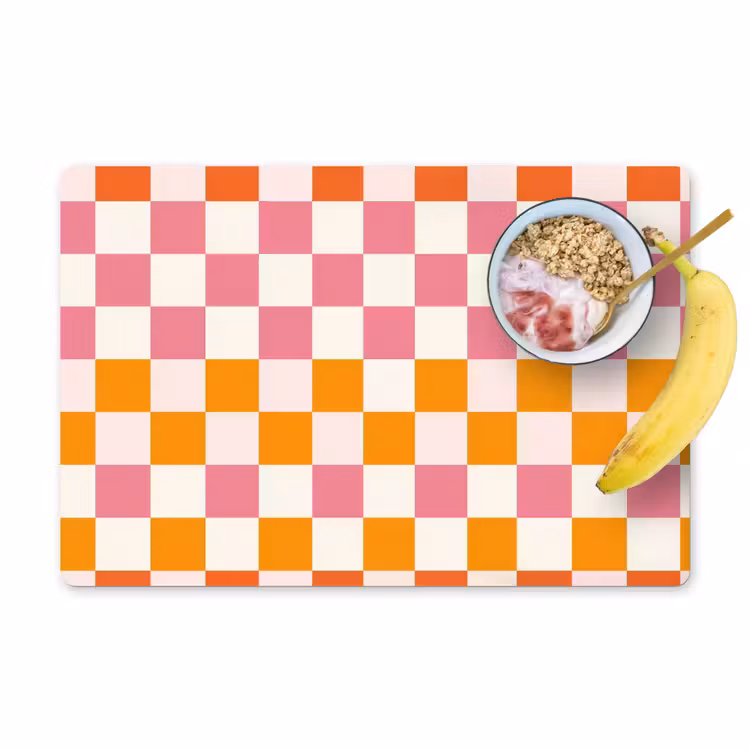 Vierkant - Patroon - Oranje Placemat vinyl groot 368 -zzzproduct_Kitchenyeah-website