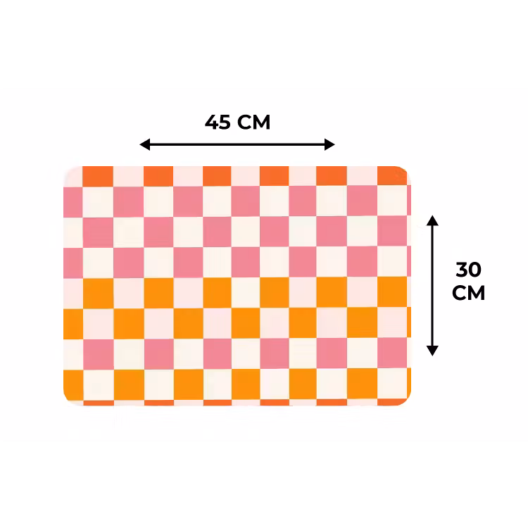 Vierkant - Patroon - Oranje Placemat vinyl groot 368 -specs