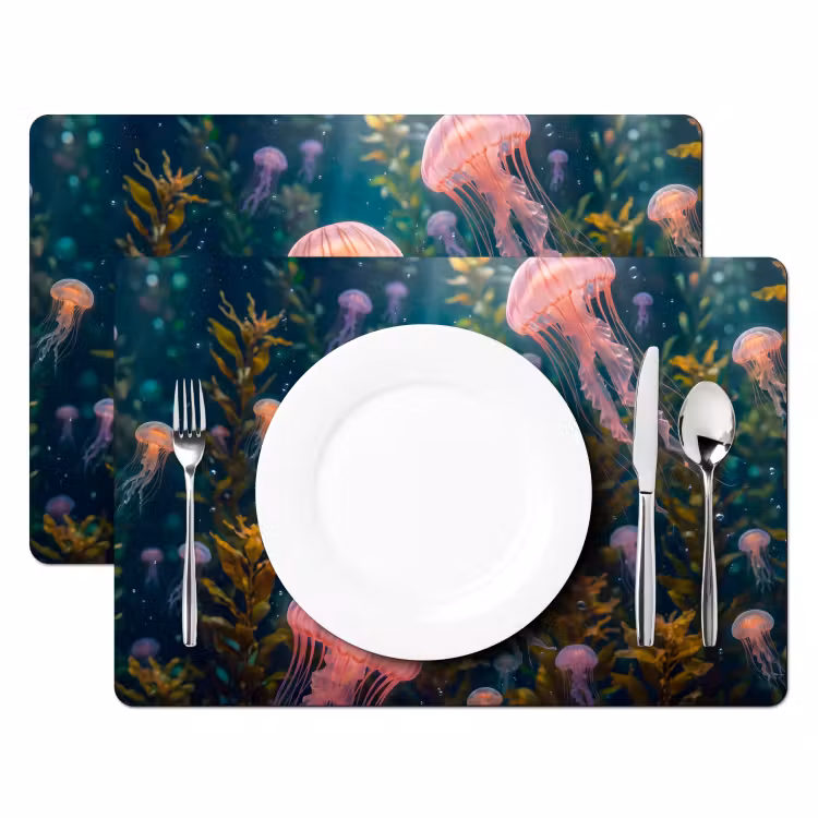 Kwal - Roze - Onderwater - Zeeleven - Dieren Placemat vinyl groot -zzsfeer2_Kitchenyeah-website