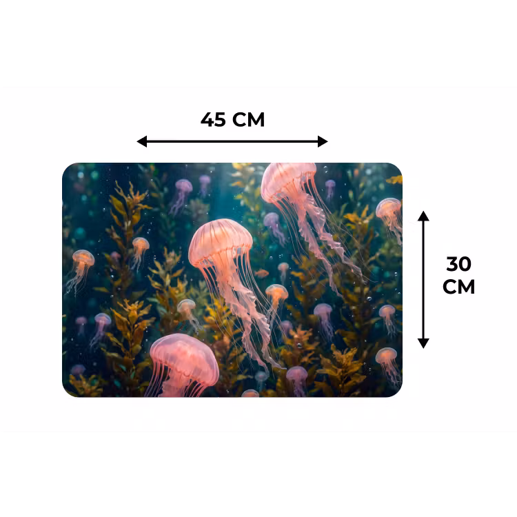 Kwal - Roze - Onderwater - Zeeleven - Dieren Placemat vinyl groot -specs