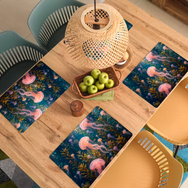 Kwal - Roze - Onderwater - Zeeleven - Dieren Placemat vinyl groot -zzsfeer5_Kitchenyeah-website