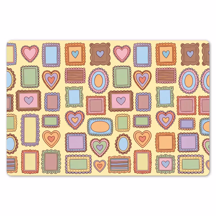 Lijst - Patroon - Hart - Speels - Kleurrijk Placemat vinyl groot -zzsfeer1_Kitchenyeah-website