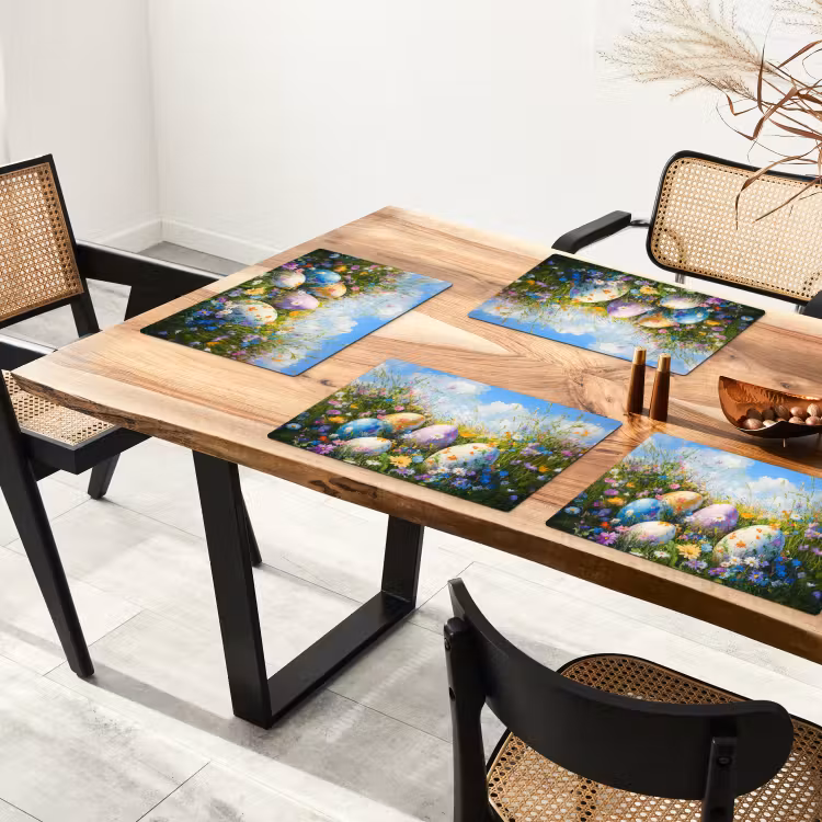 Grasveld - Eieren - Bloemen Placemat vinyl groot -zzsfeer4_Kitchenyeah-website