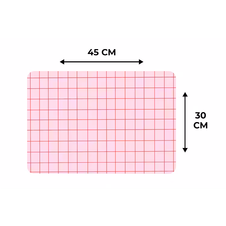 Raster - Patroon - Roze Placemat vinyl groot 368 -specs