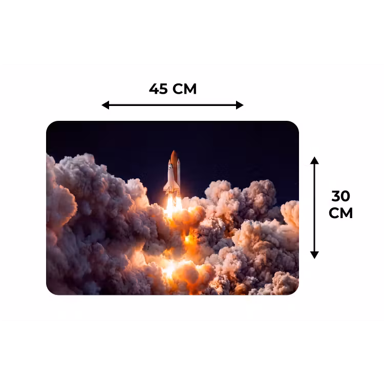 Tischset - 6 Stück - Raumfahrzeug – Start – Sterne - Ruimtevaartuig - Lancering - Sterren Placemat vinyl groot