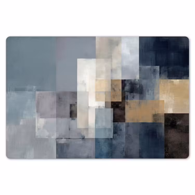 Rechthoeken - Abstract - Blauw Placemat vinyl groot -zzsfeer1_Kitchenyeah-website