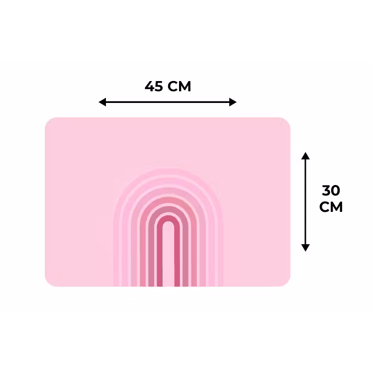 Regenboog - Roze - Abstract - Modern - Minimalistisch Placemat vinyl groot -specs