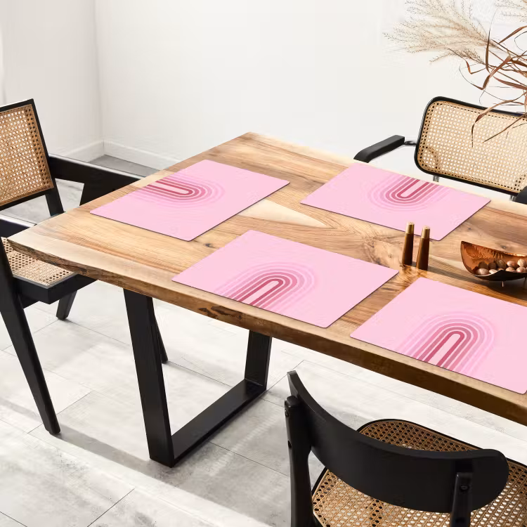 Regenboog - Roze - Abstract - Modern - Minimalistisch Placemat vinyl groot -zzsfeer4_Kitchenyeah-website