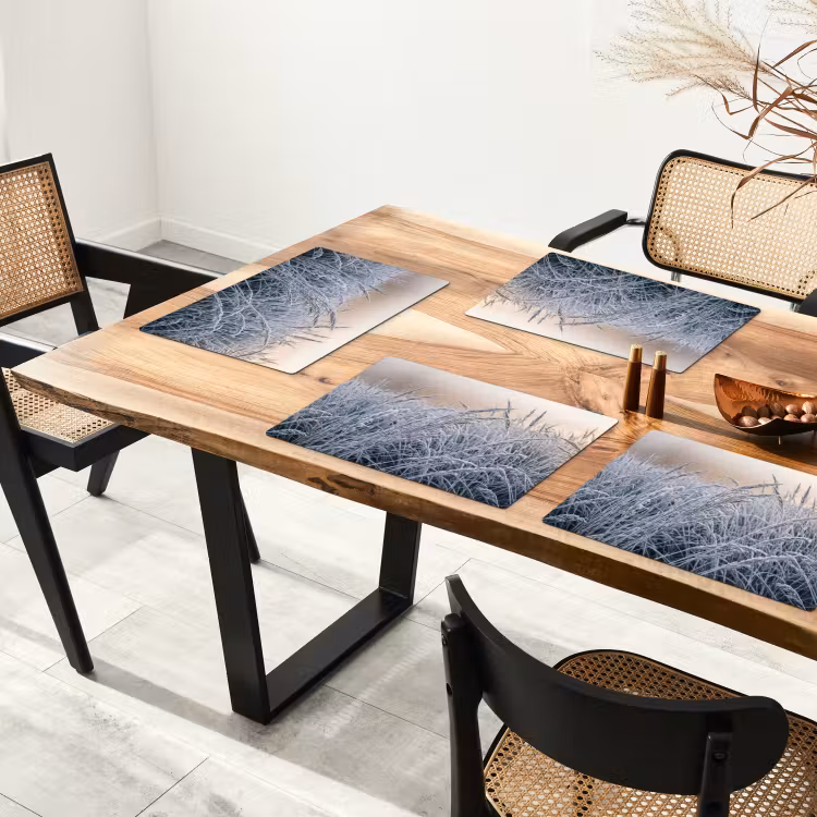 Rijp - Gras - Kristallen - Winter - Minimalistisch Placemat vinyl groot -zzsfeer4_Kitchenyeah-website