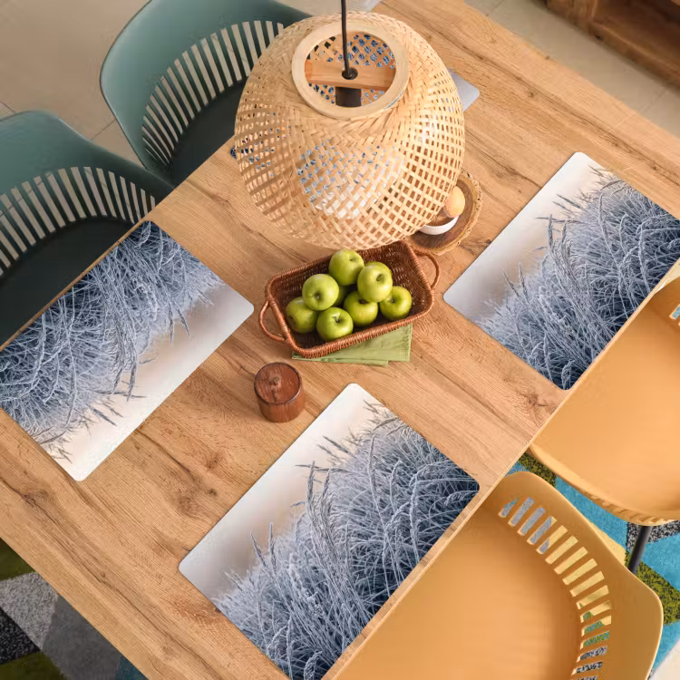 Rijp - Gras - Kristallen - Winter - Minimalistisch Placemat vinyl groot -zzsfeer5_Kitchenyeah-website