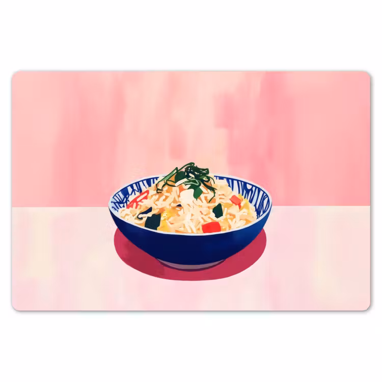 Rijst - Illustratie - Kom - Groente Placemat vinyl groot -zzsfeer1_Kitchenyeah-website