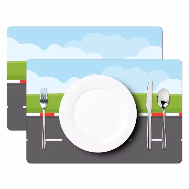 Racebaan - Illustratie - Sport - Kleurrijk Placemat vinyl groot -zzsfeer2_Kitchenyeah-website
