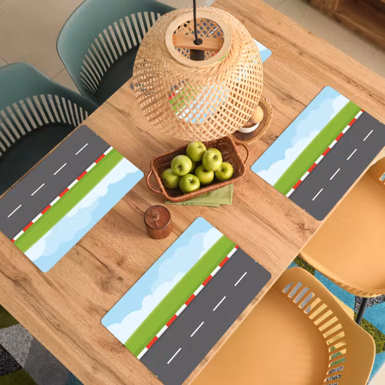 Racebaan - Illustratie - Sport - Kleurrijk Placemat vinyl groot -zzsfeer5_Kitchenyeah-website