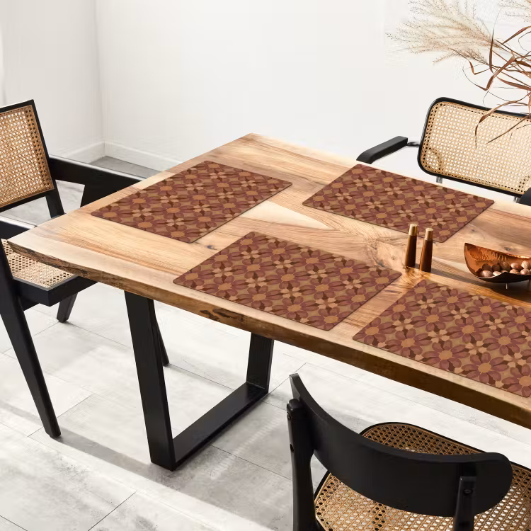 Retro - Bloemen - Bruin Placemat vinyl groot 368 -zzsfeer4_Kitchenyeah-website
