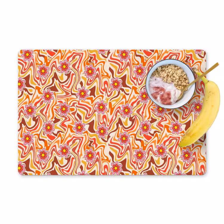 Retro - Bloemen - Patroon Placemat vinyl groot 368 -zzzproduct_Kitchenyeah-website