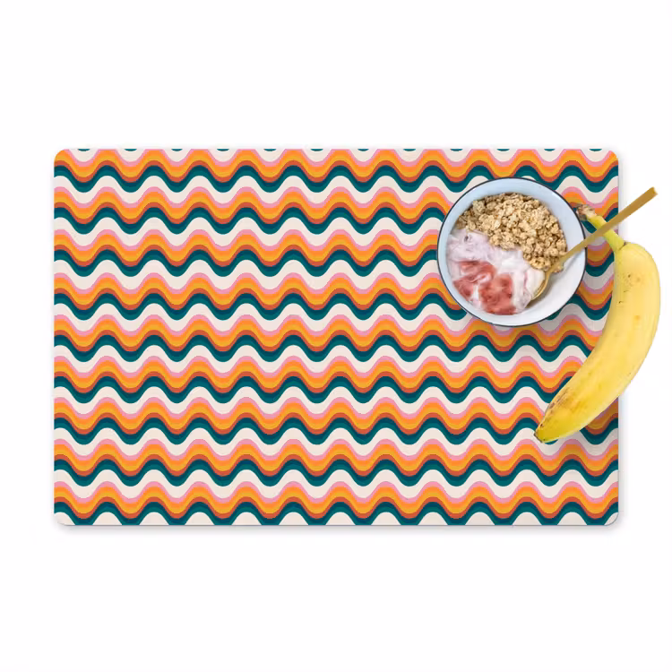 Retro - Disco - Golven - Kleur Placemat vinyl groot 368 -zzzproduct_Kitchenyeah-website