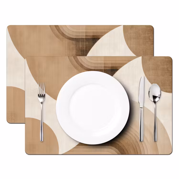 Retro - Geometrische lagen - Aardetinten Placemat vinyl groot -zzsfeer2_Kitchenyeah-website