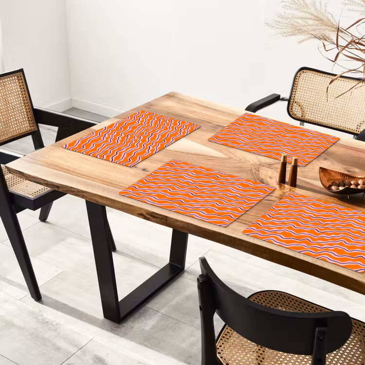 Retro - Golvend - Oranje Placemat vinyl groot 368 -zzsfeer4_Kitchenyeah-website