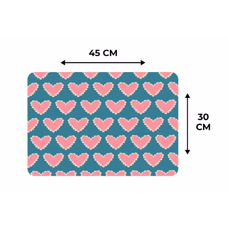 Retro - Hartjes - Patroon Placemat vinyl groot 368 -specs
