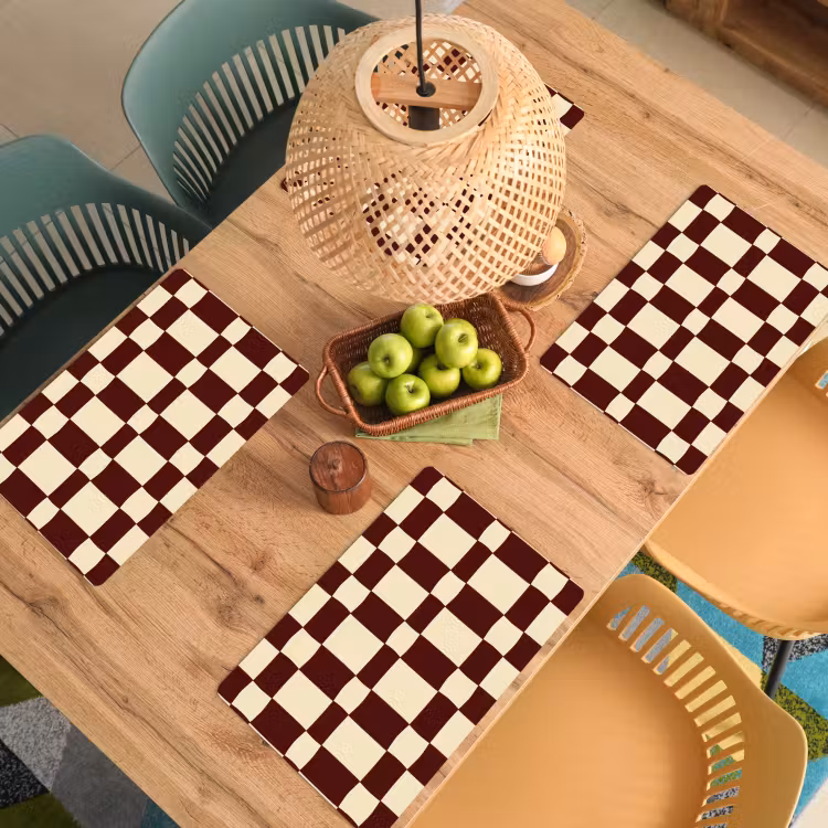 Retro - Patroon - Bruin Placemat vinyl groot 368 -zzsfeer5_Kitchenyeah-website