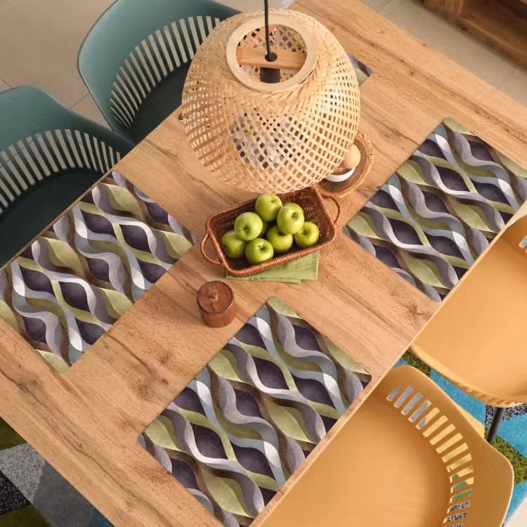 Retro - Banen - Kleurrijk Placemat vinyl groot 368 -zzsfeer5_Kitchenyeah-website