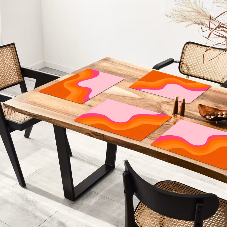 Retro - Waves - Kleurrijk Placemat vinyl groot -zzsfeer4_Kitchenyeah-website