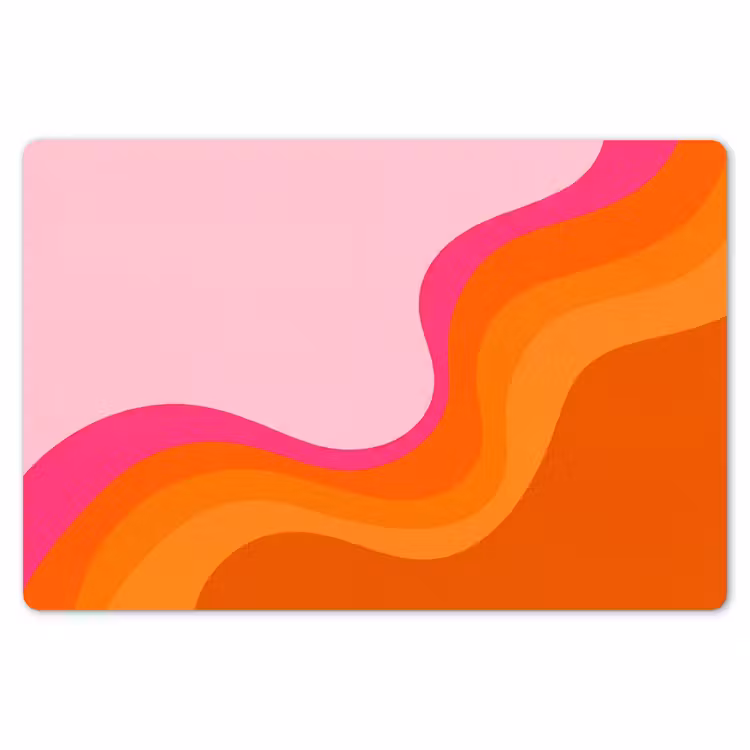 Retro - Waves - Kleurrijk Placemat vinyl groot -zzsfeer1_Kitchenyeah-website