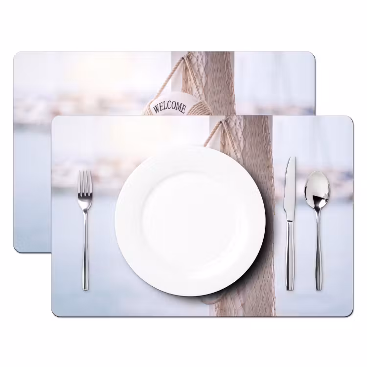Reddingsboei - Maritiem - Welkom - Blauw - Wit Placemat vinyl groot -zzsfeer2_Kitchenyeah-website