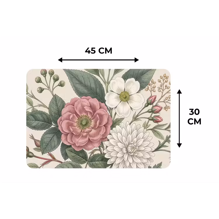 Romantisch - Design - Kleurrijk Placemat vinyl groot -specs