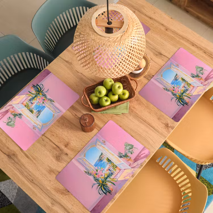 Roze - Buiten - Verf Placemat vinyl groot -zzsfeer5_Kitchenyeah-website