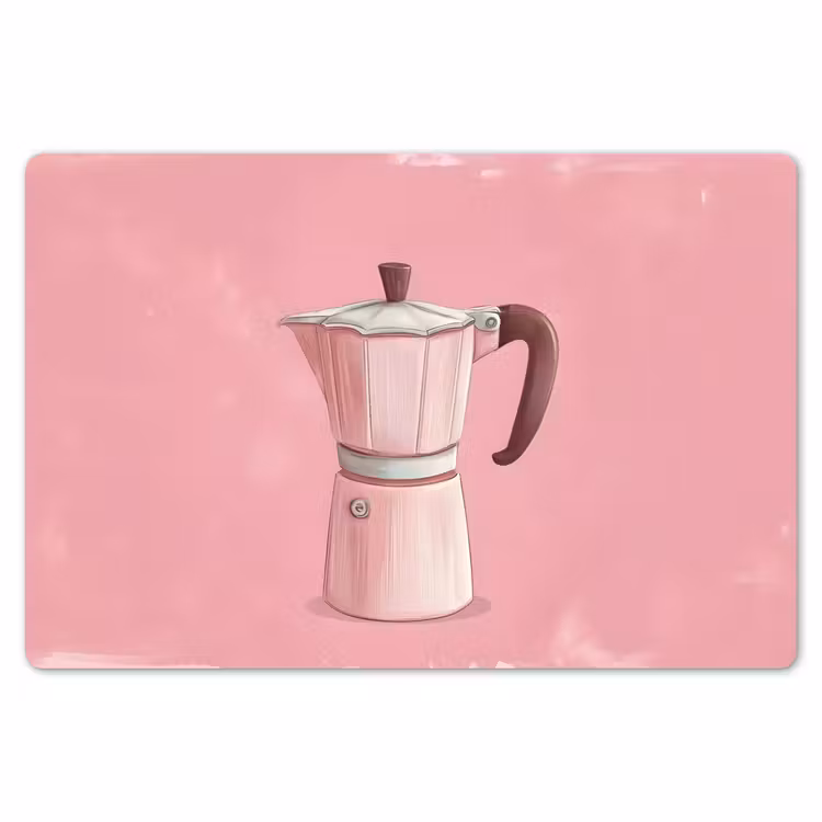Roze - Mokkapot - Illustratie - Koffie Placemat vinyl groot -zzsfeer1_Kitchenyeah-website
