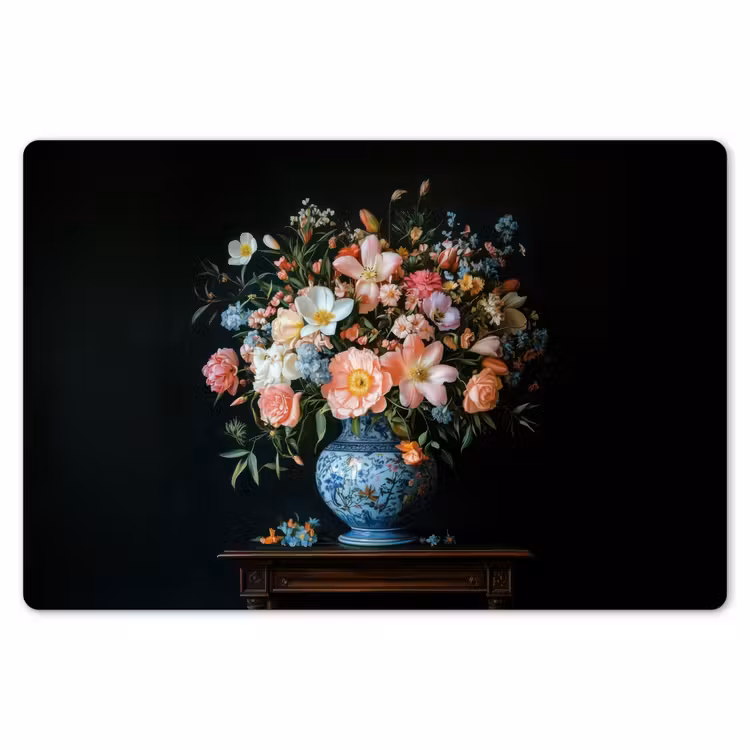 Roze - Bloemen - Vaas - Kleuren Placemat vinyl groot -zzsfeer1_Kitchenyeah-website