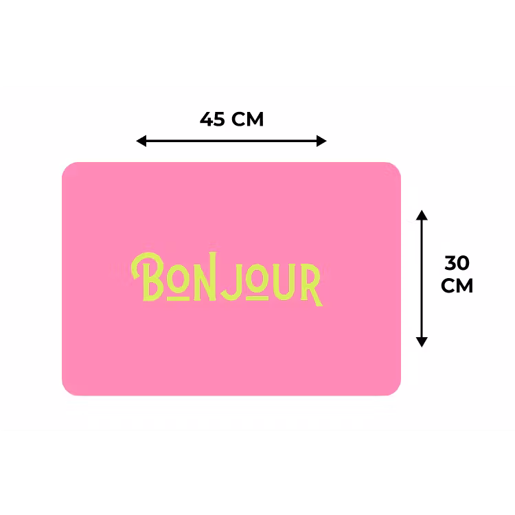 Roze - Groene Bonjour - art-deco Placemat vinyl groot -specs