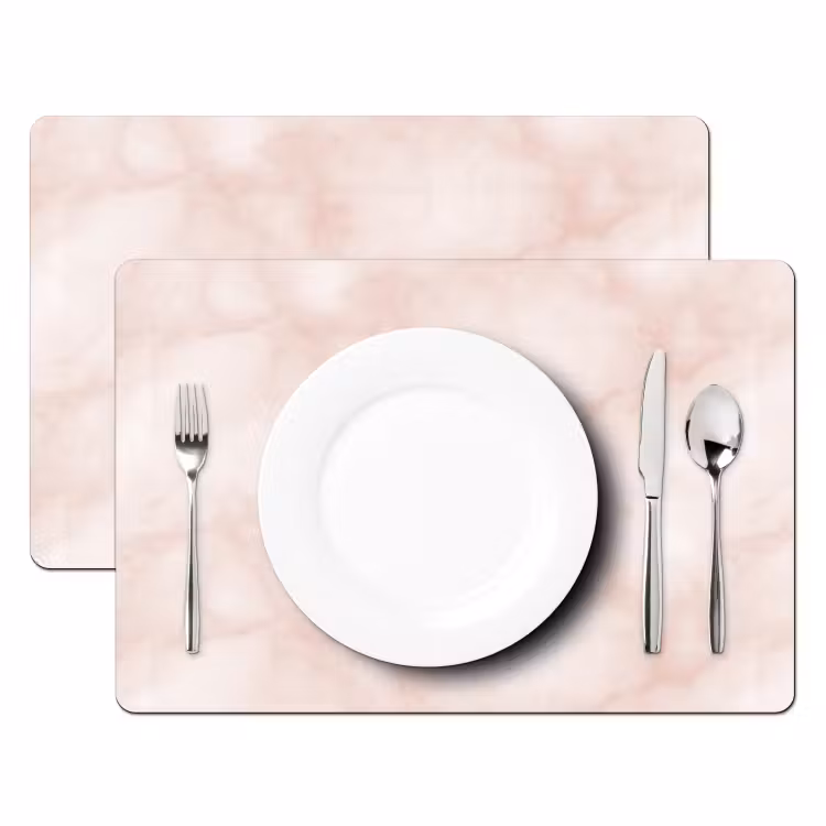 Roze - Marmer - Crème Placemat vinyl groot 368 -zzsfeer2_Kitchenyeah-website