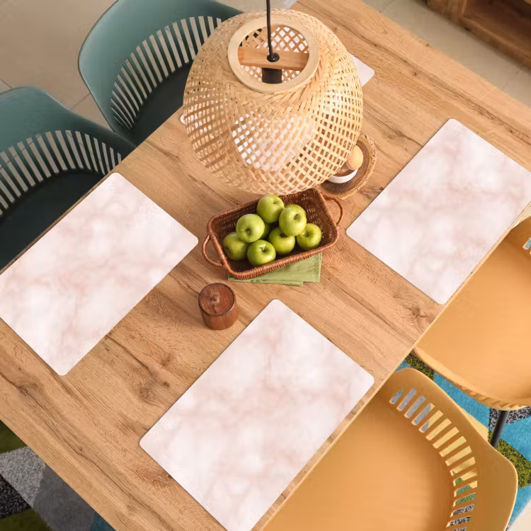 Roze - Marmer - Crème Placemat vinyl groot 368 -zzsfeer5_Kitchenyeah-website