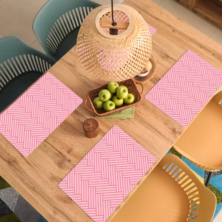 Roze - Patroon - Lijnen Placemat vinyl groot 368 -zzsfeer5_Kitchenyeah-website