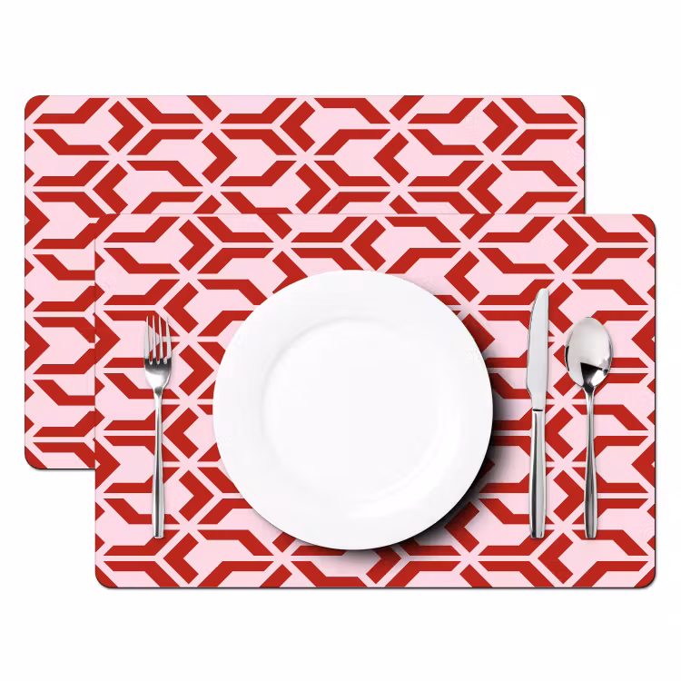 Roze - Rood - Geometrisch - Patroon Placemat vinyl groot 368 -zzsfeer2_Kitchenyeah-website